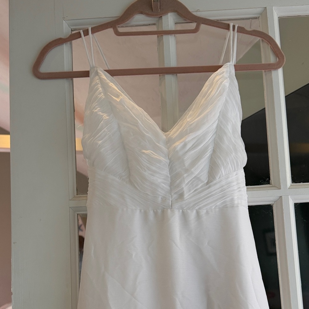 ASOS Elegant White Pleated Wedding Dress